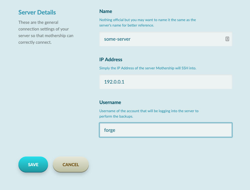 Mothership Server Settings Example